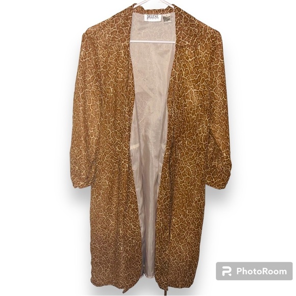 Selene Sport | Jackets &amp; Coats | Vintage Selene Sport Leopard Print Kimono Robe Style Tie Front ...